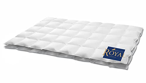 HANSKRUCHEN® Royal Daunendecke 155x220 cm - Extra leicht / Sommer - Made in Germany Kassettendecke aus 100% Gänsedaunen - Allergiker geeignet von Hanskruchen