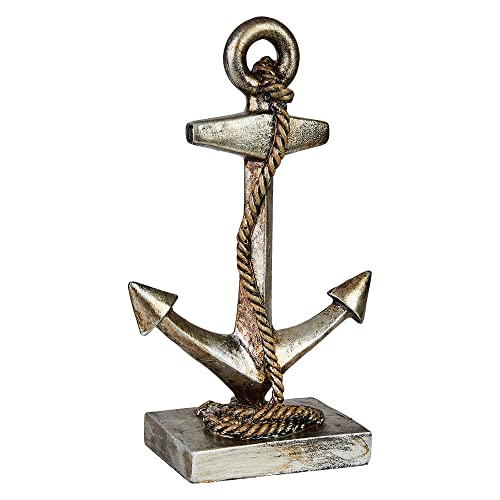 Hansmeier® Deko Statue Anker - Maritime Wohnungs-Deko - 32 x 21 x 9 cm - Design-Dekoration zum Hinstellen von Hansmeier