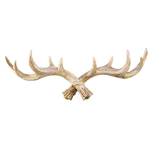 Hansmeier Geweih Kleiderhaken Garderobenhaken - Vintage - Für Außen, Innen, Balkon & Garten - 49 cm - Hirschgeweih - Garderobe - Hohe Tragkraft von Hansmeier