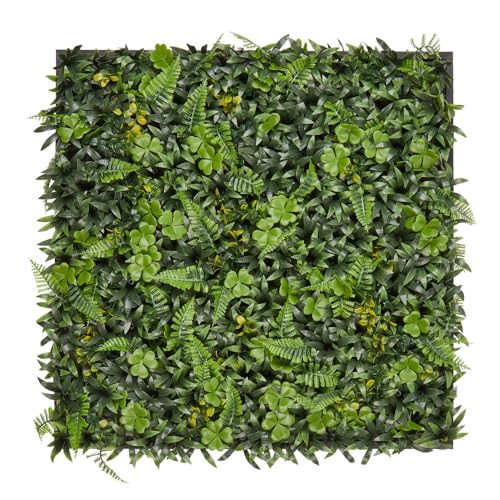 Hansmeier Pflanzenwand Glücksklee gerahmt - Vertikaler Garten - 55 x 55 cm - schnell montiert & erweiterbar - Sichtschutz - Wandpaneele - Kunstpflanze von Hansmeier