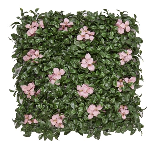 Hansmeier Pflanzenwand Pinker Garten - Vertikaler Garten - 50 x 50 cm - Sichtschutz - Wandpaneele - Kunstpflanze von Hansmeier
