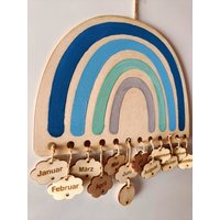 Geburtstagskalender Regenbogen Wolken Feiertagskalender von HantverkDesign