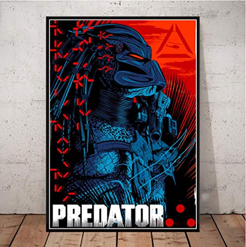 Hanyyj Poster Der Predator Classic Horrorfilm Malerei Leinwand Wandkunst Bild Für Wohnzimmer Dekoration 50 × 70 cm Ohne Rahmen von Hanyyj