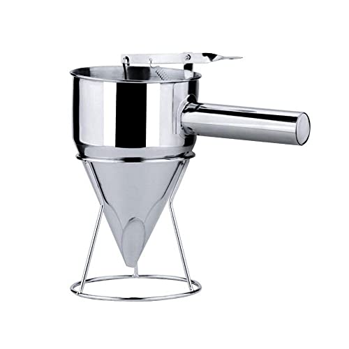 Gebäcktrichter, 1 Stk. Edelstahlkolbentrichter Küchenbacktrichter Batter Dispenser mit Haltergestell, Kochutensilien für Kuchen Desserts Pfannkuchen von Hanyzcin