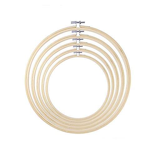 Stickrahmen, 5-Teiliger Runder Bambuskreis-Kreuzstich-Ring für DIY Art Craft Handy Sewing (8/10/13/15/18 cm) von Hanyzcin