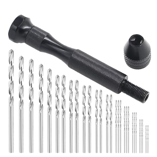 31-teiliges Handbohrer-Set mit 0,5–3 mm Präzisionsstift-Schraubstockbohrer, Mikro-Bohrer-Set, ideal für Bastelarbeiten, Schnitzereien, Holzbearbeitung und Modellbau von Hao Zhu