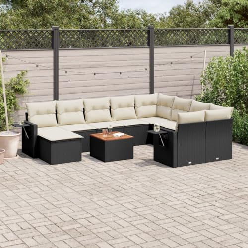 11-tlg. Garten-Sofagarnitur mit Kissen Schwarz Poly Rattan, Modulares Design, Abnehmbare Kissenbezüge, Gartensofa Set, Outdoor Lounge, Sitzgruppe Outdoor, Schwarz, Inkl. Beistelltisch, 366 x 305 cm 11-tlg. Garten-Sofagarnitur mit Kissen Schwarz Poly Rattan, Modulares Design, Abnehmbare Kissenbezüge, Gartensofa Set, Outdoor Lounge, Sitzgruppe Outdoor, Schwarz, Inkl. Beistelltisch, 366 x 305 cm von HaoChrymec