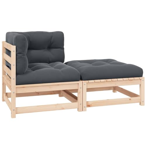 2-TLG. Garten-Lounge-Set aus Massivholz Kiefer, Modular, mit Kissen, Sitzbank Outdoor, Gartensofa, Balkonmöbel Set, Anthrazit, 70 x 70 x 67 cm 2-TLG. Garten-Lounge-Set aus Massivholz Kiefer, Modular, mit Kissen, Sitzbank Outdoor, Gartensofa, Balkonmöbel Set, Anthrazit, 70 x 70 x 67 cm von HaoChrymec