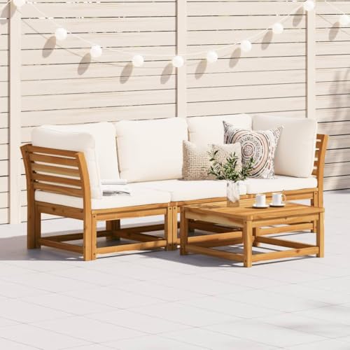 3-tlg. Garten-Lounge-Set mit Kissen Akazien-Massivholz, Modulares Design, Bequemes Sitzerlebnis, Balkonmöbel Set, Gartensofa, Sitzbank Outdoor, Outdoor Möbel, Cremeweiße Kissen, 73 x 73 x 65 cm 3-tlg. Garten-Lounge-Set mit Kissen Akazien-Massivholz, Modulares Design, Bequemes Sitzerlebnis, Balkonmöbel Set, Gartensofa, Sitzbank Outdoor, Outdoor Möbel, Cremeweiße Kissen, 73 x 73 x 65 cm von HaoChrymec
