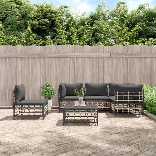 6-TLG. Garten-Lounge-Set mit Kissen Anthrazit, Poly Rattan, Modulares Sofa, Flexibles Design, Lounge Möbel Outdoor, Balkon Sofa, Garden Sofas, 72 x 72 x 66 cm 6-TLG. Garten-Lounge-Set mit Kissen Anthrazit, Poly Rattan, Modulares Sofa, Flexibles Design, Lounge Möbel Outdoor, Balkon Sofa, Garden Sofas, 72 x 72 x 66 cm von HaoChrymec