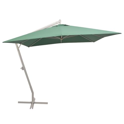 Ampelschirm 300 x 300 cm mit Aluminium-Mast, UV-beständig, Entlüftungsöffnung, Kurbelmechanismus, Sonnenschutz Balkon, Sonnenschirm Ampelschirm, Grün von HaoChrymec