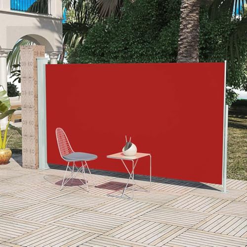Ausziehbare Seitenmarkise mit UV-beständigem Polyester, Automatische Rückrollfunktion, Sichtschutz für Balkon und Garten, Freistehende Markise, Rot, 160 x 300 cm Ausziehbare Seitenmarkise mit UV-beständigem Polyester, Automatische Rückrollfunktion, Sichtschutz für Balkon und Garten, Freistehende Markise, Rot, 160 x 300 cm von HaoChrymec