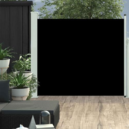 Ausziehbare Seitenmarkise mit UV-beständigem Polyestergewebe, Freistehende Markise für Balkon und Garten, Sichtschutz, Schwarz, 100x300 cm Ausziehbare Seitenmarkise mit UV-beständigem Polyestergewebe, Freistehende Markise für Balkon und Garten, Sichtschutz, Schwarz, 100x300 cm von HaoChrymec