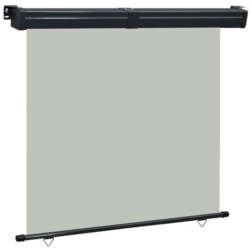Balkon-Seitenmarkise ausziehbar mit UV-beständigem Stoff, Automatisches Zurückrollen, Sichtschutz für Balkon und Garten, Freistehende Markise, Grau, 175 x 250 cm von HaoChrymec