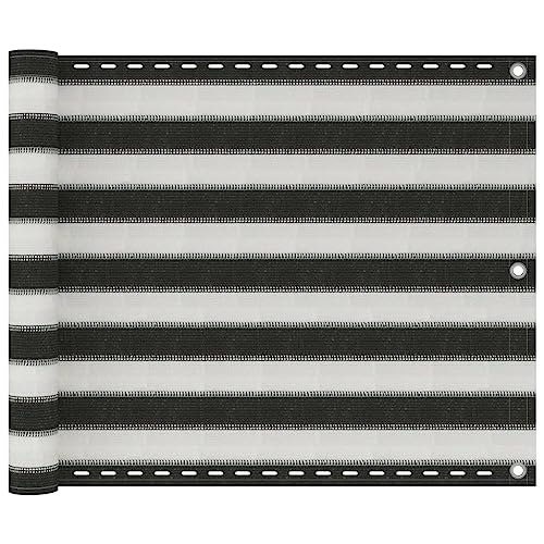 Balkon-Sichtschutz aus HDPE, UV-beständig und atmungsaktiv, Wind- und wasserdurchlässig, Einfach zu Befestigen mit Aluminiumösen und PE-Seil,Anthrazit und Weiß, 75x500 cm Balkon-Sichtschutz aus HDPE, UV-beständig und atmungsaktiv, Wind- und wasserdurchlässig, Einfach zu Befestigen mit Aluminiumösen und PE-Seil,Anthrazit und Weiß, 75x500 cm von HaoChrymec