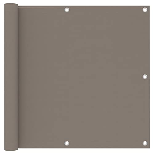 Balkon-Sichtschutz aus PU-beschichtetem Oxford-Gewebe, Wasserdicht und UV-beständig, Einfach zu Befestigen mit Aluminiumösen und Seil, Taupe, 90x300 cm von HaoChrymec