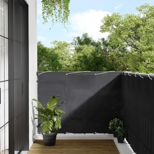 Balkon-Sichtschutz aus Polyester-Oxford mit PU-Beschichtung, Wasserfest und UV-beständig, Einfach zu Befestigen, Sichtschutz für Balkon und Garten, Anthrazit, 120x800 cm von HaoChrymec