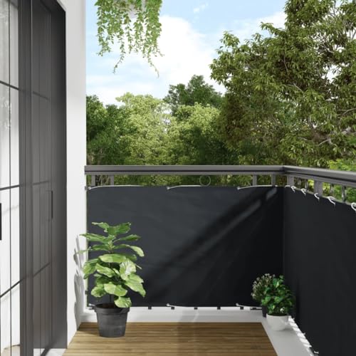 Balkon-Sichtschutz mit PU-beschichtetem Oxford-Gewebe, Wind- und Wasserdicht, UV-Schutz, Für Balkon und Garten, Sichtschutzwand, Anthrazit, 90x500 cm von HaoChrymec