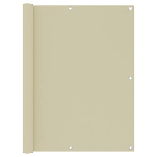 Balkon-Sichtschutz mit PU-beschichtetem Oxford-Gewebe, Winddicht und Wasserdicht, UV-Schutz, Einfach zu Befestigen, Sichtschutz für Balkon und Garten, Creme, 120 x 500 cm von HaoChrymec