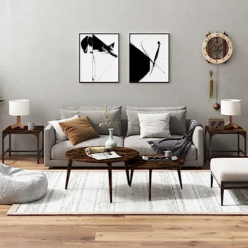 Beistelltische 2 Stk. mit 6 Ebenen, Räuchereiche Holzwerkstoff, Robuster Stahlrahmen, Verstellbare Beine, Modernes Design, Sofa Tisch, Wohnzimmer Tisch für Couch, Balkon Tischs, 40 x 40 x 35 cm Beistelltische 2 Stk. mit 6 Ebenen, Räuchereiche Holzwerkstoff, Robuster Stahlrahmen, Verstellbare Beine, Modernes Design, Sofa Tisch, Wohnzimmer Tisch für Couch, Balkon Tischs, 40 x 40 x 35 cm von HaoChrymec