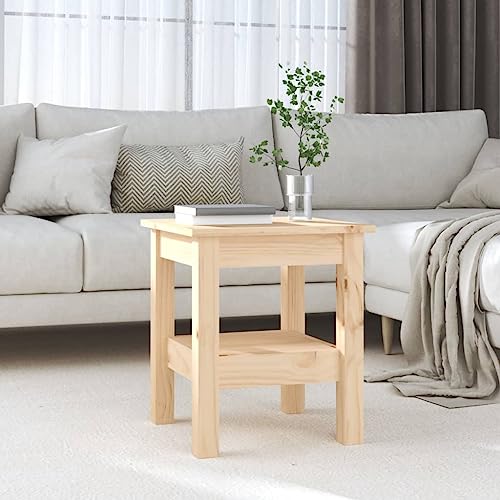 Couchtisch aus Massivholz Kiefer mit Regal, Kompakte Größe für Wohnzimmer, Modernes Design, Beistelltisch für Couch, Living Room Table, 35 x 35 x 40 cm von HaoChrymec