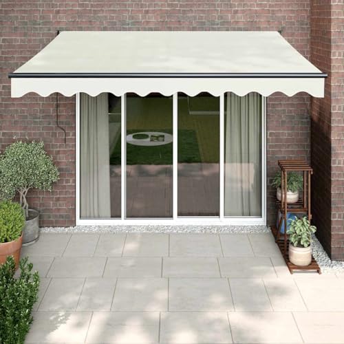 Einziehbare Markise Creme mit Pulverbeschichtetem Aluminiumrahmen, UV-beständigem Polyesterstoff, Sonnenschutz für Balkon, Terrasse und Garten, Klemmmarkise Balkon, Freistehende Markise, 3 x 2.5 m Einziehbare Markise Creme mit Pulverbeschichtetem Aluminiumrahmen, UV-beständigem Polyesterstoff, Sonnenschutz für Balkon, Terrasse und Garten, Klemmmarkise Balkon, Freistehende Markise, 3 x 2.5 m von HaoChrymec