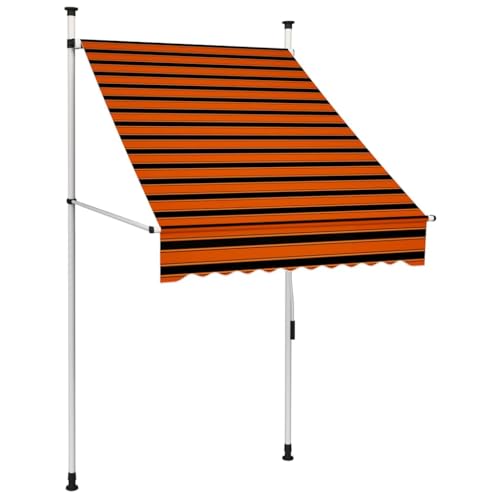 Einziehbare Markise Handbetrieben mit Stahlrahmen, Wasser- und Schmutzabweisend, UV-beständig, Sonnenschutz Balkon, Markise Einziehbar, Klemmmarkise Balkon, Orange und Braun, 100 cm Einziehbare Markise Handbetrieben mit Stahlrahmen, Wasser- und Schmutzabweisend, UV-beständig, Sonnenschutz Balkon, Markise Einziehbar, Klemmmarkise Balkon, Orange und Braun, 100 cm von HaoChrymec
