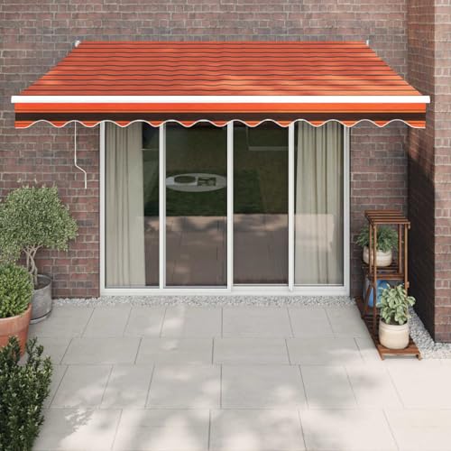 Einziehbare Markise mit pulverbeschichtetem Aluminiumrahmen, UV-beständigem Polyesterstoff, ideal für Balkon, Terrasse, Garten, Sonnenschutz, Klemmmarkise, Orange und Braun, 3 x 2.5 m Einziehbare Markise mit pulverbeschichtetem Aluminiumrahmen, UV-beständigem Polyesterstoff, ideal für Balkon, Terrasse, Garten, Sonnenschutz, Klemmmarkise, Orange und Braun, 3 x 2.5 m von HaoChrymec