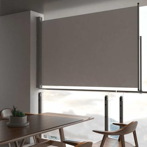 Einziehbare Seitenmarkise mit UV-beständigem Polyester, Pulverbeschichtetem Eisen, Automatische Rückroll-Funktion, Sichtschutz Balkon, Sichtschutz Garten, Freistehende Markise, Grau, 160 x 0-300 cm Einziehbare Seitenmarkise mit UV-beständigem Polyester, Pulverbeschichtetem Eisen, Automatische Rückroll-Funktion, Sichtschutz Balkon, Sichtschutz Garten, Freistehende Markise, Grau, 160 x 0-300 cm von HaoChrymec