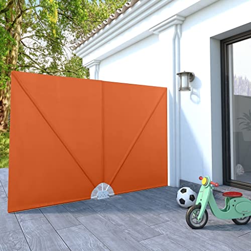 Faltbare Seitenmarkise aus Polyester mit Pulverbeschichtetem Stahlrahmen, UV-beständig, Sichtschutz für Balkon und Garten, Freistehende Markise, Terracotta-Rot, 240 x 160 cm von HaoChrymec