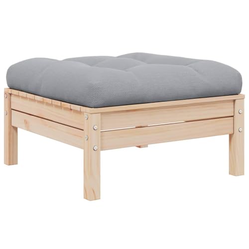 Gartenhocker mit Grau Kissen aus Massivholz Kiefer, Modularer Fußhocker für Outdoor, Hocker für Garten und Camping, Fußhocker Outdoor, Kleiner Hocker, 63.5 x 63.5 x 28.5 cm Gartenhocker mit Grau Kissen aus Massivholz Kiefer, Modularer Fußhocker für Outdoor, Hocker für Garten und Camping, Fußhocker Outdoor, Kleiner Hocker, 63.5 x 63.5 x 28.5 cm von HaoChrymec