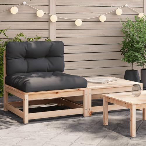 Gartensofa ohne Armlehnen mit Kissen und Hocker, Massives Kiefernholz, Modular, Bequemes Outdoor Sofa, Sitzgruppe Outdoor, Balkon Sofa, Anthrazit, 140 x 70 x 67 cm Gartensofa ohne Armlehnen mit Kissen und Hocker, Massives Kiefernholz, Modular, Bequemes Outdoor Sofa, Sitzgruppe Outdoor, Balkon Sofa, Anthrazit, 140 x 70 x 67 cm von HaoChrymec