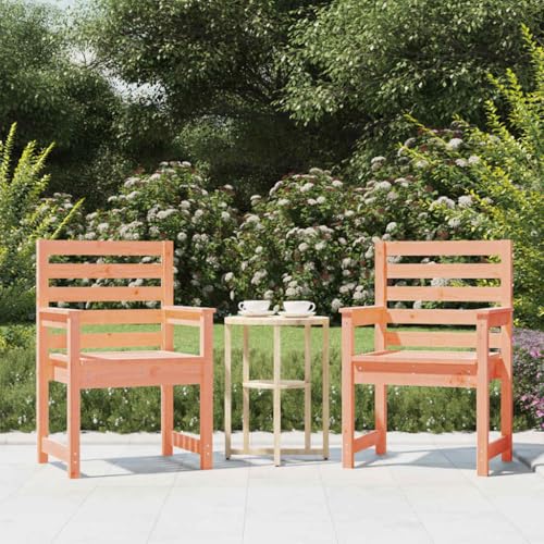 Gartenstühle 2 STK. aus Massivholz Douglasie, Robuster Holzrahmen, Ergonomisches Design, Gartenmöbel Set, Balkon Stuhl, Relaxsessel Garten, 60 x 48 x 91 cm von HaoChrymec