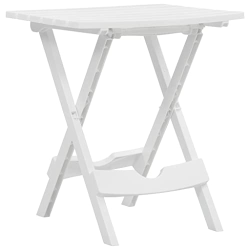 Gartentisch Klappbar mit Witterungsbeständigem PP, Kompakte Größe, Klappdesign für Platzersparnis, Balkon- oder Camping-Tisch, Weiß, 44.5 x 38.5 x 50 cm Gartentisch Klappbar mit Witterungsbeständigem PP, Kompakte Größe, Klappdesign für Platzersparnis, Balkon- oder Camping-Tisch, Weiß, 44.5 x 38.5 x 50 cm von HaoChrymec