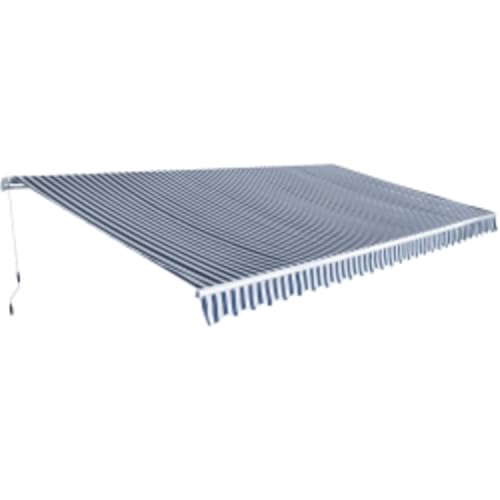 Gelenkarmmarkise 600 cm Blau/Weiß mit Aluminiumrahmen, PU-beschichtetes Gewebe, Einziehbar, Sonnenschutz für Balkon, Terrasse, Garten, Freistehende Markise, 600x300 cm Gelenkarmmarkise 600 cm Blau/Weiß mit Aluminiumrahmen, PU-beschichtetes Gewebe, Einziehbar, Sonnenschutz für Balkon, Terrasse, Garten, Freistehende Markise, 600x300 cm von HaoChrymec