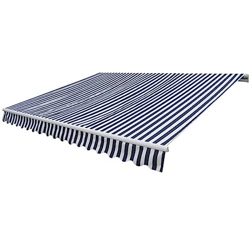 Gelenkarmmarkise Handbetrieben mit Aluminiumrahmen, UV-beständig, Sonnenschutz für Balkon und Terrasse, Freistehende Markise, Marineblau/Weiß, 300 cm Gelenkarmmarkise Handbetrieben mit Aluminiumrahmen, UV-beständig, Sonnenschutz für Balkon und Terrasse, Freistehende Markise, Marineblau/Weiß, 300 cm von HaoChrymec