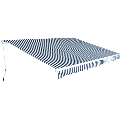 Gelenkarmmarkise mit Aluminiumrahmen, PU-beschichtetem Gewebe, Einziehbar, Ideal für Balkon und Terrasse, Freistehende Markise, Blau/Weiß, 450 cm Gelenkarmmarkise mit Aluminiumrahmen, PU-beschichtetem Gewebe, Einziehbar, Ideal für Balkon und Terrasse, Freistehende Markise, Blau/Weiß, 450 cm von HaoChrymec