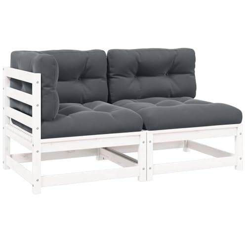 HaoChrymec 2-TLG. Garten-Lounge-Set mit Kissen aus Massivholz Kiefer, Modulares Design, Outdoor Sofa für Garten, Balkonmöbel Set, Gartensofa für Terrasse, Weiß, 70 x 70 x 67 cm HaoChrymec 2-TLG. Garten-Lounge-Set mit Kissen aus Massivholz Kiefer, Modulares Design, Outdoor Sofa für Garten, Balkonmöbel Set, Gartensofa für Terrasse, Weiß, 70 x 70 x 67 cm von HaoChrymec
