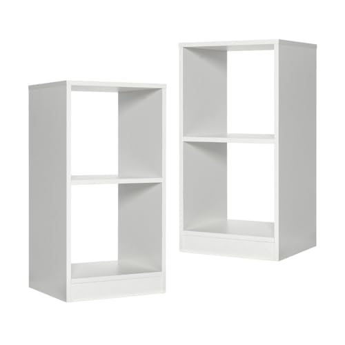 HaoChrymec 2er Set Bücherregal aus Holz mit 2 Ebenen, Kippschutz, Vielseitig als Raumtrenner Regal, Modernes Design für Wohnzimmer, Schlafzimmer, 38 x 33 x 72,5 cm, Weiß HaoChrymec 2er Set Bücherregal aus Holz mit 2 Ebenen, Kippschutz, Vielseitig als Raumtrenner Regal, Modernes Design für Wohnzimmer, Schlafzimmer, 38 x 33 x 72,5 cm, Weiß von HaoChrymec