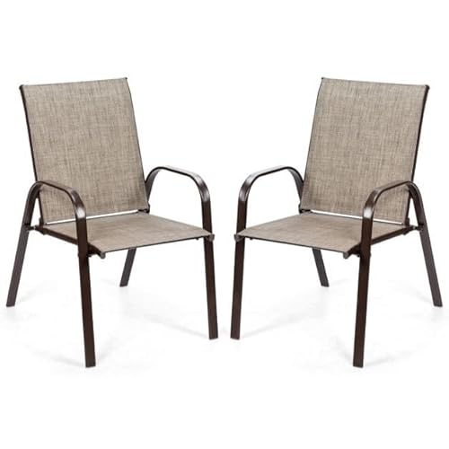 HaoChrymec 2er Set Gartenstühle mit gebogenen Armlehnen & verstärktem Metallrahmen, Klappbare Outdoor Stühle, Balkonstuhl für Garten, Terrasse, Poolbereich, Grau, 56 x 72 x 90 cm HaoChrymec 2er Set Gartenstühle mit gebogenen Armlehnen & verstärktem Metallrahmen, Klappbare Outdoor Stühle, Balkonstuhl für Garten, Terrasse, Poolbereich, Grau, 56 x 72 x 90 cm von HaoChrymec