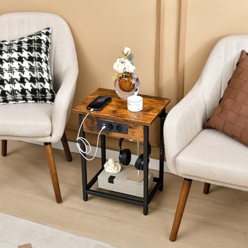 HaoChrymec 2er Set Nachttisch mit Ladestation & 2 USB-Anschlüssen & 2 Steckdosen, Beistelltisch für Schlafzimmer, Wohnzimmer, Kommode mit Schubladen, Rustikales Braun, 40 x 30 x 54 cm HaoChrymec 2er Set Nachttisch mit Ladestation & 2 USB-Anschlüssen & 2 Steckdosen, Beistelltisch für Schlafzimmer, Wohnzimmer, Kommode mit Schubladen, Rustikales Braun, 40 x 30 x 54 cm von HaoChrymec