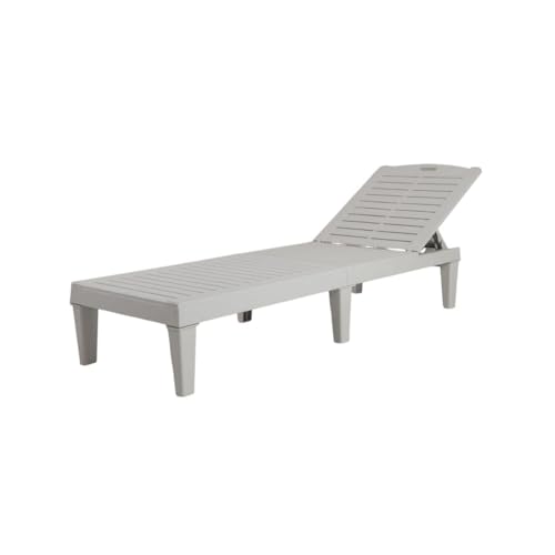 HaoChrymec 2er Set Sonnenliege mit Verstellbarer Rückenlehne, Kunststoff, Wetterfeste Gartenliege, Für Garten, Terrasse, Poolbereich, Weiß, 156 x 55 x 83 cm von HaoChrymec