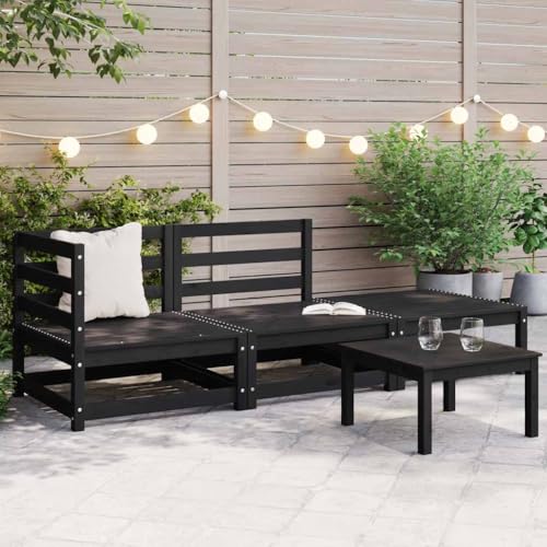 HaoChrymec 3-TLG. Garten-Lounge-Set Schwarz aus Kiefer-Massivholz, Modulares Design, Bequemes Gartensofa, Balkonmöbel Set, Sitzbank Outdoor, 70 x 70 x 67 cm, 70 x 70 x 30 cm HaoChrymec 3-TLG. Garten-Lounge-Set Schwarz aus Kiefer-Massivholz, Modulares Design, Bequemes Gartensofa, Balkonmöbel Set, Sitzbank Outdoor, 70 x 70 x 67 cm, 70 x 70 x 30 cm von HaoChrymec