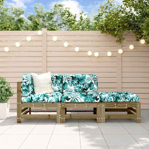 HaoChrymec 3-TLG. Garten-Lounge-Set aus Kiefernholz, Kesseldruckimprägniert, Modulares Design, Gartensofa, Balkonmöbel Set, Sitzbank Outdoor, Outdoor Möbel, 63.5 x 63.5 x 60 cm von HaoChrymec