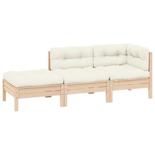 HaoChrymec 3-TLG. Garten-Lounge-Set mit Kissen in Creme, Massivholz Kiefer, Modularer Gartenmöbel Set, Gartensofa für Balkon und Terrasse, Outdoor Möbel, 63.5 x 63.5 x 62.5 cm HaoChrymec 3-TLG. Garten-Lounge-Set mit Kissen in Creme, Massivholz Kiefer, Modularer Gartenmöbel Set, Gartensofa für Balkon und Terrasse, Outdoor Möbel, 63.5 x 63.5 x 62.5 cm von HaoChrymec