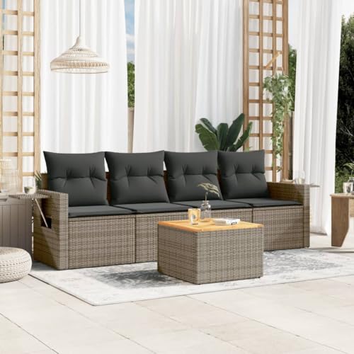 HaoChrymec 5-TLG. Garten-Sofagarnitur mit Kissen Grau, PE-Rattan, Modulares Design, Praktischer Beistelltisch, Gartenmöbel Set, Gartenlounge Outdoor, Sitzgruppe Outdoor, 55 x 62 x 69 cm HaoChrymec 5-TLG. Garten-Sofagarnitur mit Kissen Grau, PE-Rattan, Modulares Design, Praktischer Beistelltisch, Gartenmöbel Set, Gartenlounge Outdoor, Sitzgruppe Outdoor, 55 x 62 x 69 cm von HaoChrymec