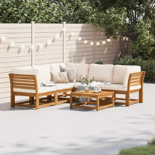 HaoChrymec 6-TLG. Garten-Lounge-Set mit Kissen Massivholz Akazie, Modulares Design, Bequemes Sitzerlebnis, Outdoor Möbel, Gartensofa, Balkonmöbel Set, Sitzbank Outdoor, 73 x 73 x 65 cm von HaoChrymec