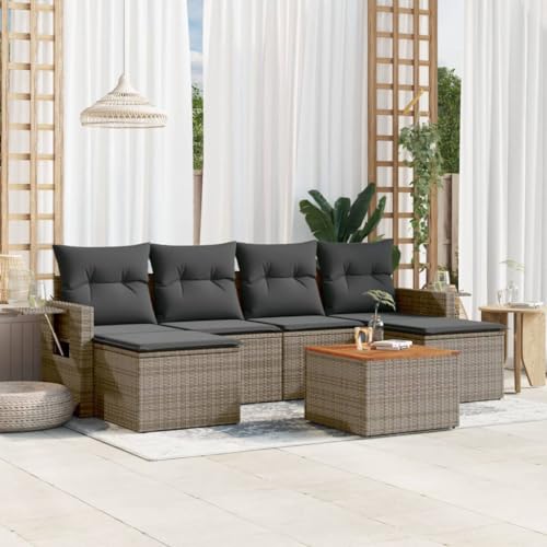 HaoChrymec 7-TLG. Garten-Sofagarnitur mit Kissen Grau, Poly Rattan, Modulares Design, Beistelltisch mit Gasfedern, Outdoor Couch, Gartenmöbel Set, Sitzgruppe Outdoor, 55 x 62 x 69 cm HaoChrymec 7-TLG. Garten-Sofagarnitur mit Kissen Grau, Poly Rattan, Modulares Design, Beistelltisch mit Gasfedern, Outdoor Couch, Gartenmöbel Set, Sitzgruppe Outdoor, 55 x 62 x 69 cm von HaoChrymec