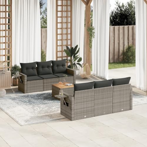 HaoChrymec 7-TLG. Garten-Sofagarnitur mit Kissen Grau Poly Rattan, Modulares Design, Beistelltisch mit Gasfedern, Outdoor Couch, Sitzgruppe Outdoor, Gartenmöbel Set, 55 x 55 x 37 cm HaoChrymec 7-TLG. Garten-Sofagarnitur mit Kissen Grau Poly Rattan, Modulares Design, Beistelltisch mit Gasfedern, Outdoor Couch, Sitzgruppe Outdoor, Gartenmöbel Set, 55 x 55 x 37 cm von HaoChrymec