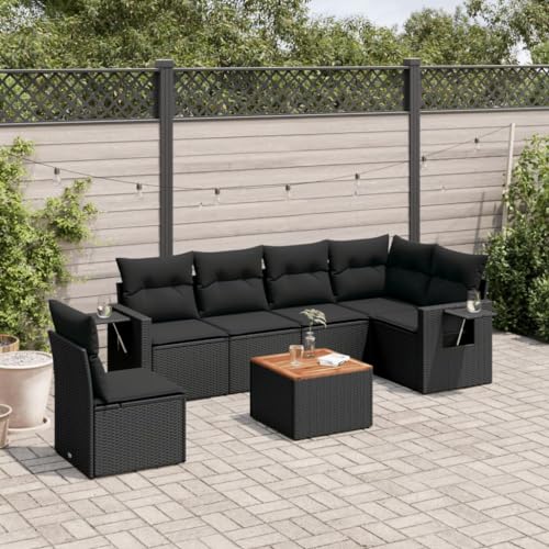 HaoChrymec 7-TLG. Garten-Sofagarnitur mit Kissen Schwarz, PE-Rattan, Modulares Design, Gartensofa mit Beistelltisch, Outdoor Couch, Sitzgruppe Outdoor, Für Garten & Terrasse, 366 x 305 x 231 cm HaoChrymec 7-TLG. Garten-Sofagarnitur mit Kissen Schwarz, PE-Rattan, Modulares Design, Gartensofa mit Beistelltisch, Outdoor Couch, Sitzgruppe Outdoor, Für Garten & Terrasse, 366 x 305 x 231 cm von HaoChrymec